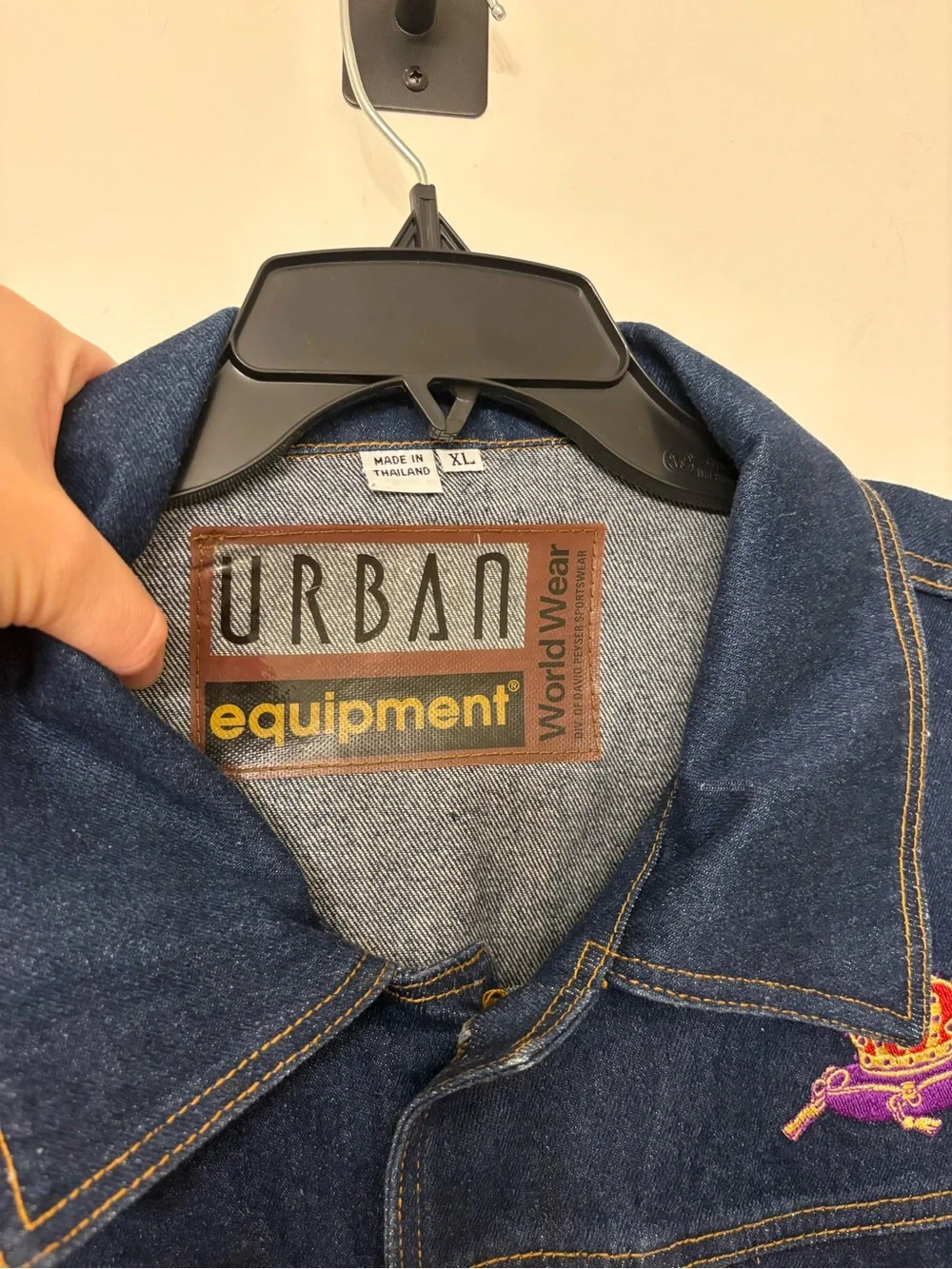VTG Urban Equipment Crown Royal Denim Jacket Dark Wash XL